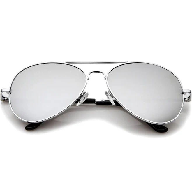 accessory Premium Military Mirrored Lens Metal Aviator Sunglasses 1375 58mm zeroUV $12.95