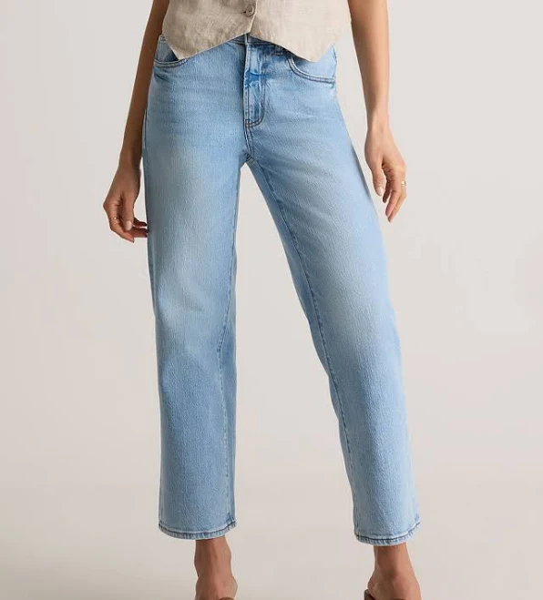 jeans Quince Women's Bella Stretch Cropped Straight Jeans Quince $50
