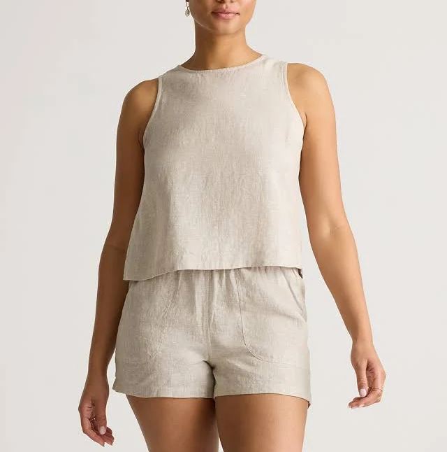 crop top Quince Women's Cropped European Linen Tank Top Quince $36