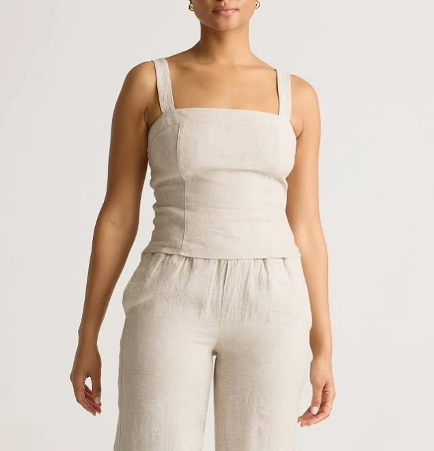 sleeveless top Quince Women's European Linen Fitted Tank Top Quince $42