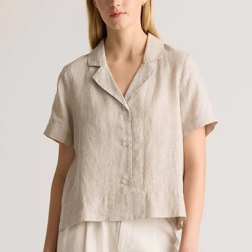 blouses Quince Women's European Linen Short Sleeve Shirt Quince $36