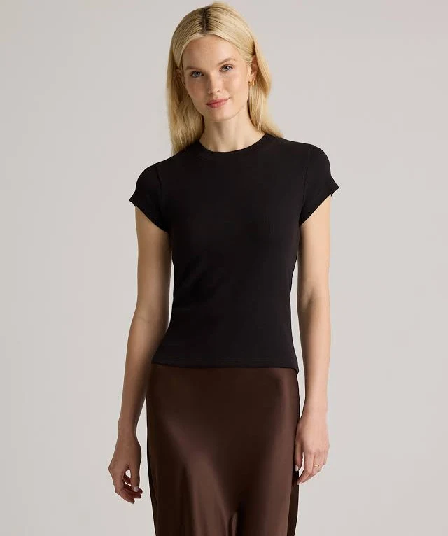 t-shirt Quince Women's Organic Cotton Micro-Rib Crewneck T-Shirt Quince $19.9