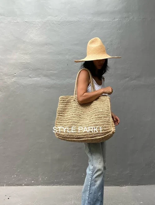 bag Raffia Oversized Straw Beach Bag Etsy - stylepark1 $71.1