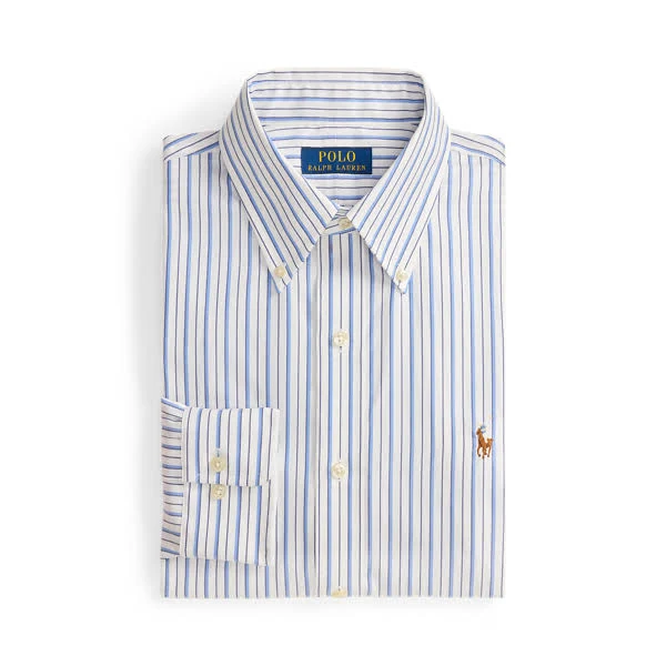 top Ralph Lauren Men's Custom Fit Striped Pinpoint Oxford Shirt Ralph Lauren $130
