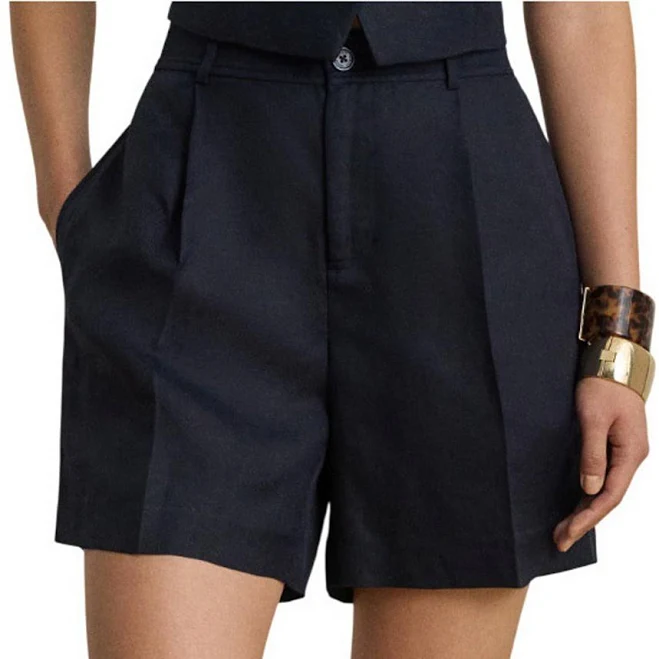 shorts Ralph Lauren Women's Pleated Linen-Blend Twill Shorts Dillard's $145