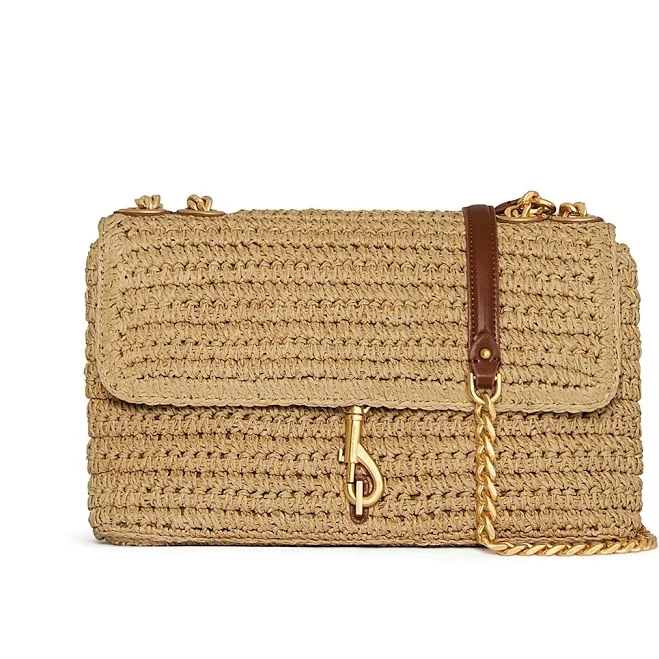 bag Rebecca Minkoff Women's Edie Medium Raffia Crossbody Bag Bloomingdale's $246