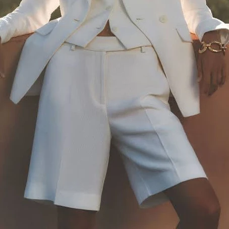 shorts Reiss Devon Linen Blend Bermuda Women Shorts - White Reiss $118