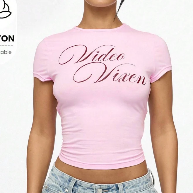 top Retro Y2K Video Vixen Baby Tee missguided $10.42