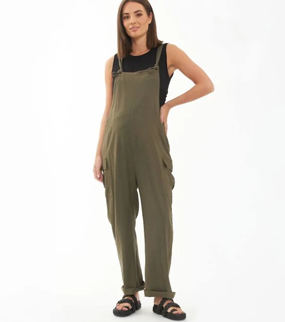jumpsuit Ripe Maternity Maternity Cargo Pocket Linen Jumpsuit maternityandnursing $106