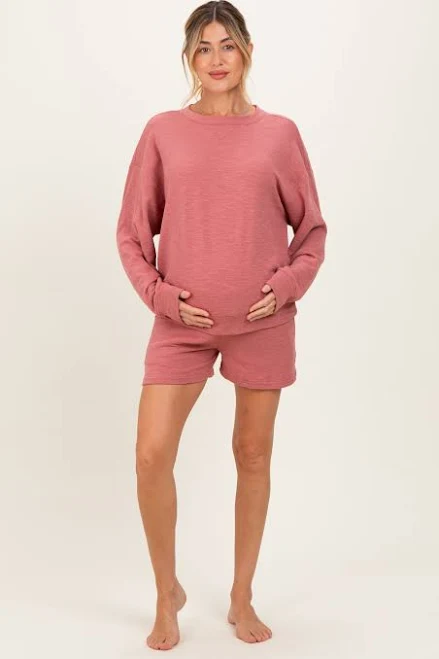 matching set Rose Maternity Pullover & Shorts Set PinkBlush Maternity $53