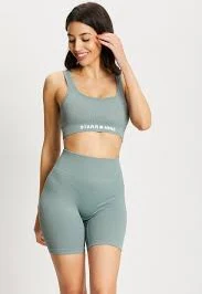 activewear Sage Green Ribbed Bike Short Starr Nine $60