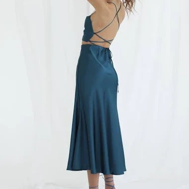 matching set Satin Midi Skirt Etsy - Seller $142.51