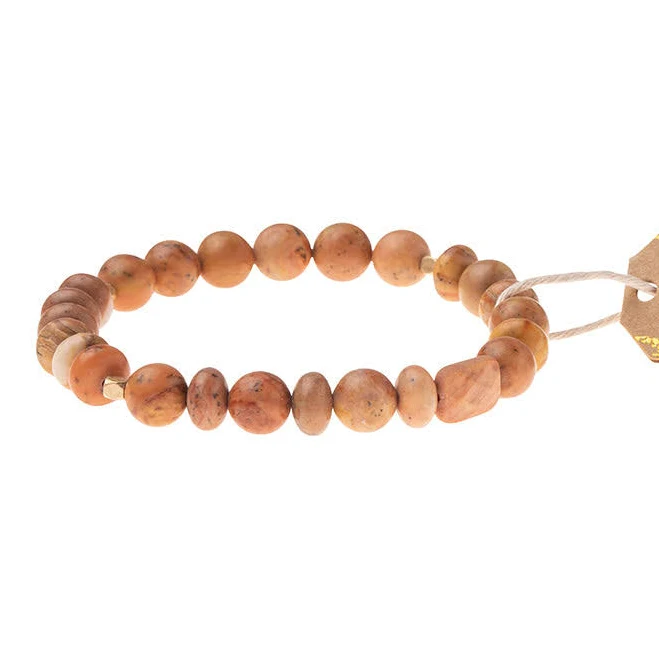accessory Scout Curated Wears Petrified Wood Stone Stacker Bracelet Scout Curated Wears $9.99