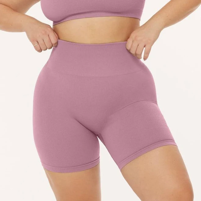 activewear Seamless Ribbed Sculpting High-Waisted Biker Shorts PAVOI $17.95