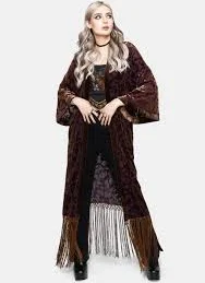 outerwear Sienna Devore Fringe Kimono Disturbia $97