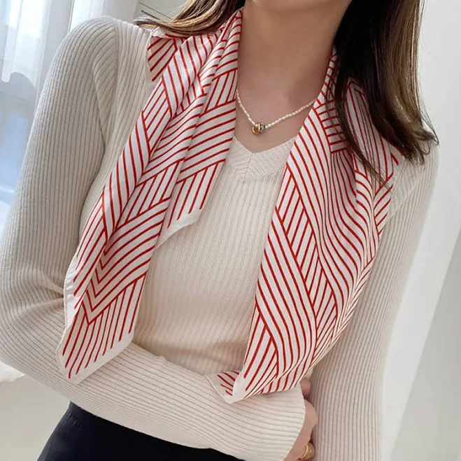 accessory Silk Double Stripe Scarf Cloque $90