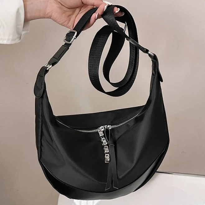bag Sleek Nylon Crossbody Bag with Zipper Luulla $21.29