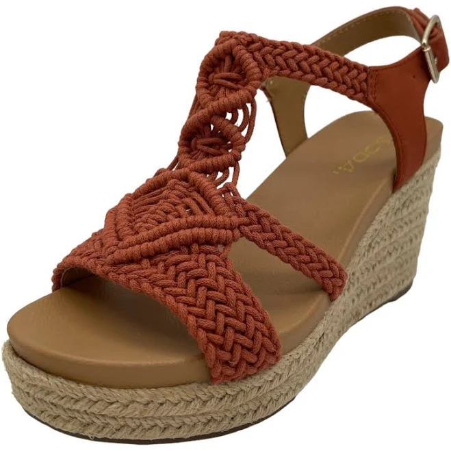 shoes Soda Women's Orange Espadrille Wedge Platform Slide Sandal With Straps eBay - lunasaless03 $40.5