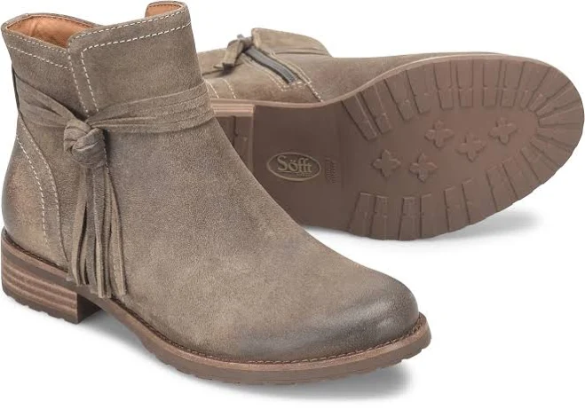 shoes Sofft Blake Women's Waterproof Suede Tassel Booties Sofft Shoes $148.95
