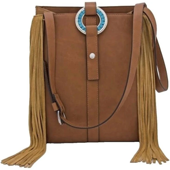 bag Sondra Roberts Brown And Tan Fringe Crossbody Bag - Women | Color: Brown/Tan | Size: m Mercari $18