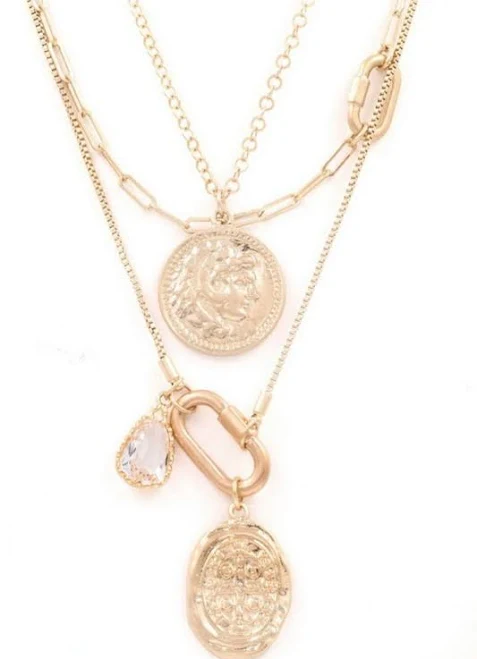 accessory Southern Birch Boutique Metal Coin Layered Necklace Southern Birch $16