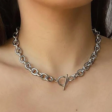 accessory Stainless Steel Chunky Cable Link Necklace Etsy - ShopSaintStellar $29.99