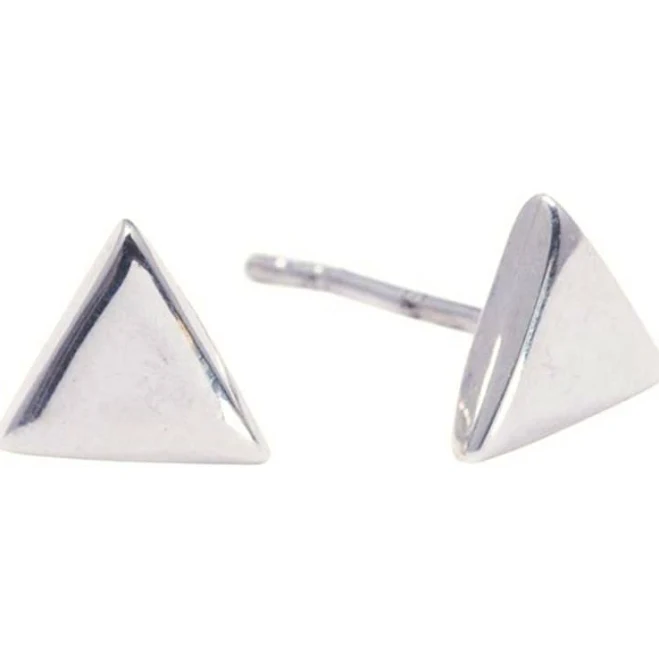 accessory Sterling Silver Flat Triangle Stud Earrings 925silverly.com $10.85