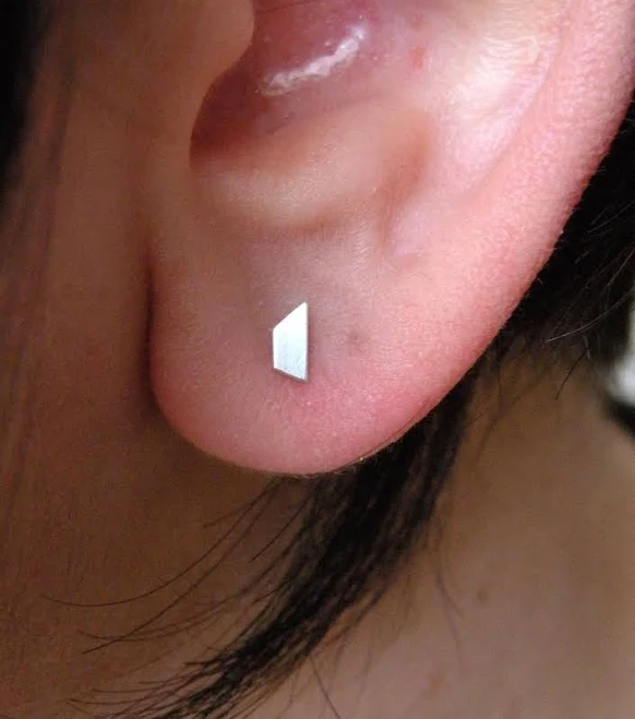 accessory Sterling Silver Geometric Stud Earrings Etsy - melaniefavreau $23.85