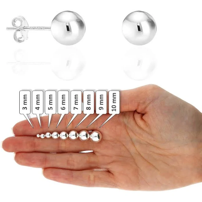 accessory Sterling Silver Minimalist Ball Stud Earrings Etsy - Seller $6.95