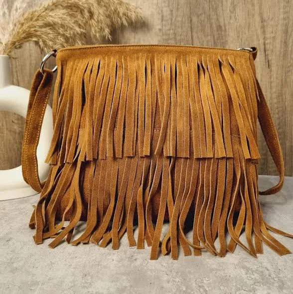bag Suede Leather Fringe Crossbody Bag Etsy - Seller $46.76