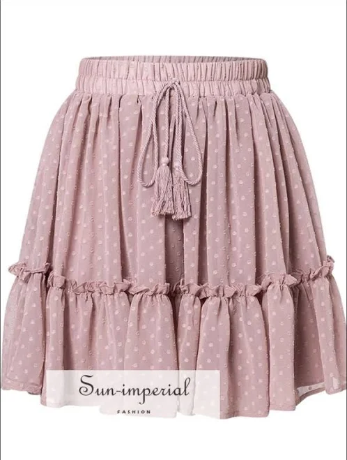 polka dots outfits Sun-imperial Vintage A-Line High Waist Polka Dot Mini Skirt Sun imperial Fashion $34.79