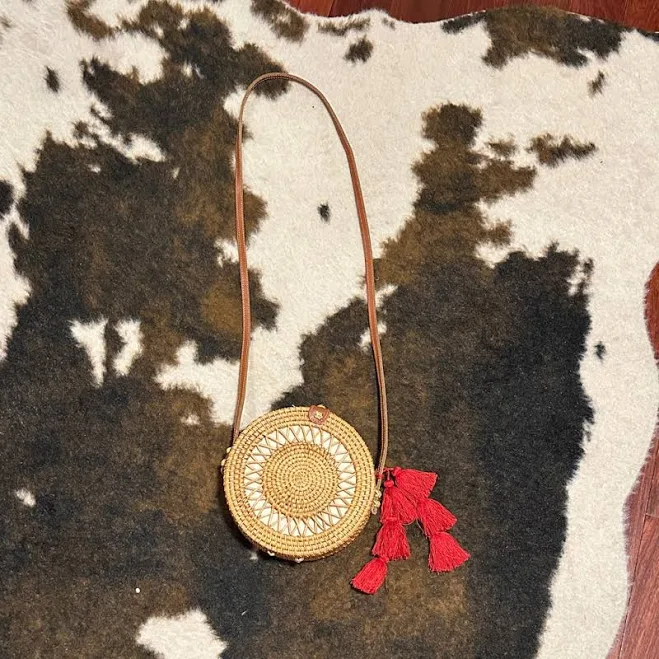 bag Symonebennett Straw Crossbody Bag with Tassels ( Round) Poshmark $30