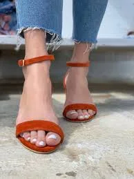 shoes Terracotta Ankle Strap Heel/ Barefoot Sandals medium heel Formal Heels Etsy $171.34