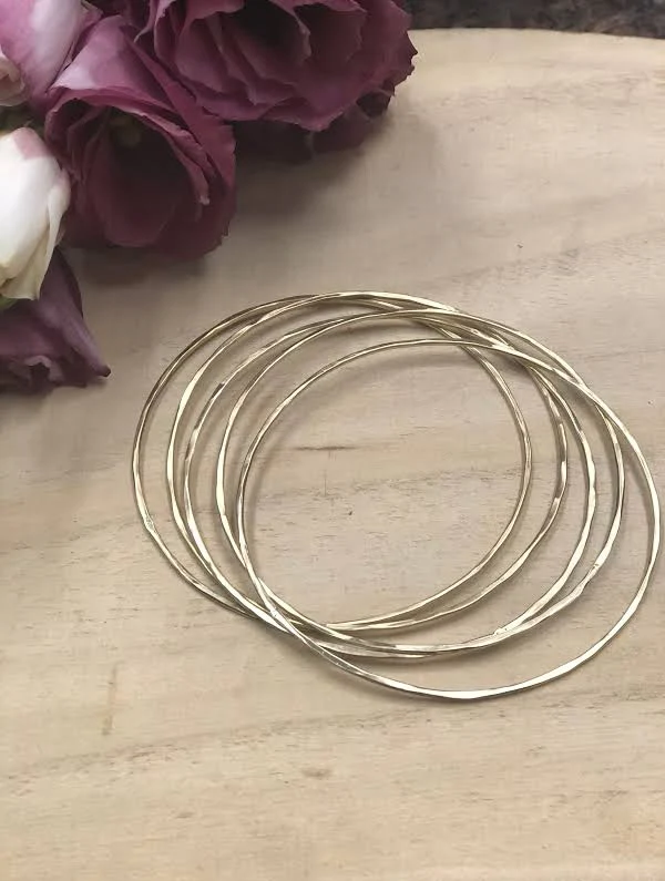 accessory Thin Gold Stackable Bangle Etsy - AdornLafayette $53