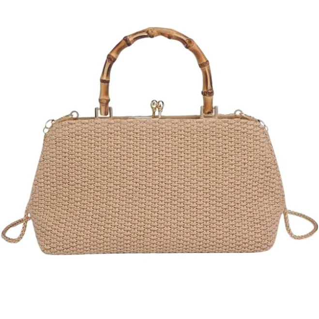 bag Tillie Bamboo Handle Raffia Clutch Bag Sea Marie Designs $68