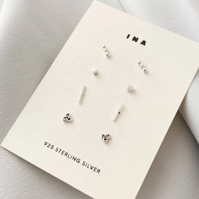 accessory Tiny Sterling Silver Stud Earring Set Etsy - Seller $42.23
