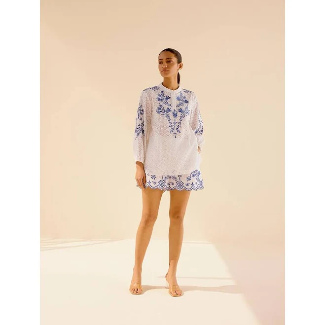 matching set TRISARA Meadow Embroidered Top and Shorts (Set of 2) Nykaa Fashion $117
