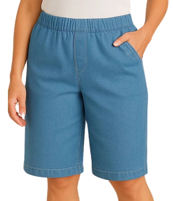 shorts Turtle Bay New York Women's Lightweight Denim Bermuda Shorts Zulily.com $26.59