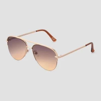 accessory Universal Thread Women's Satin Metal Aviator Sunglasses Target $18