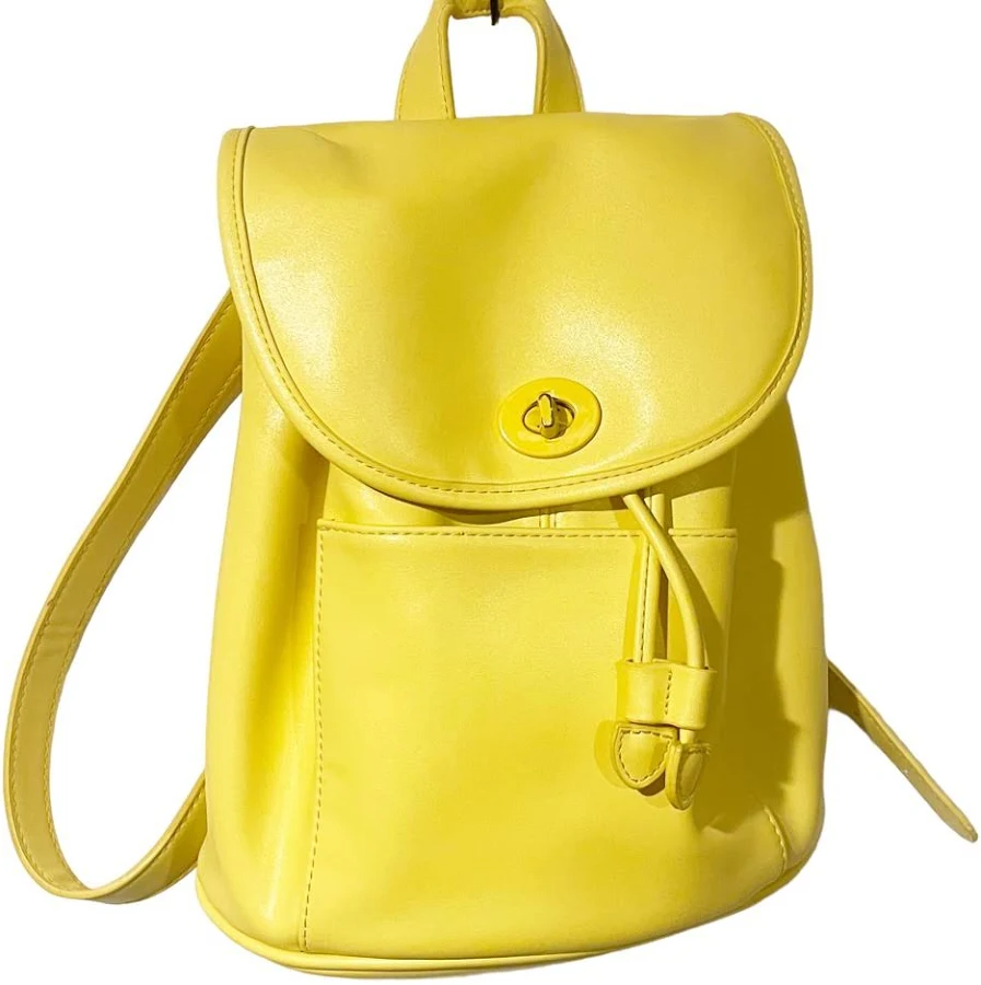 bag Urban Outfitters Bags | Urban Outfitters Light Yellow Faux Leather Turnlock Mini Backpack Pocketbook Bag | Color: Yellow | Size: Os | Nacole2802's Poshmark $29