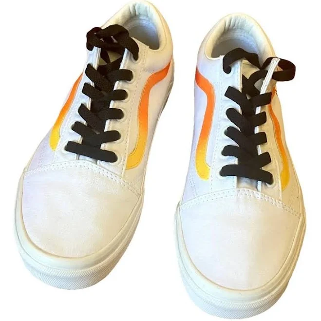 sneakers Vans White Cloth Trainers With Orange Stripe Size 7 US Vestiaire Collective $138