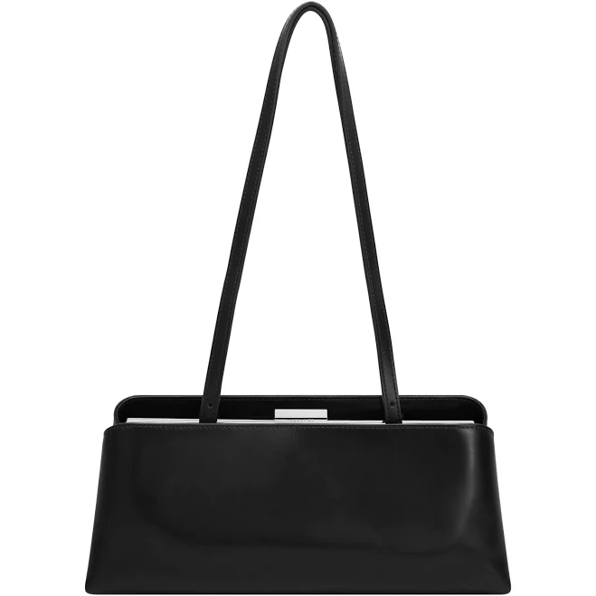 bag Verafied Women's Calf Leather Clutch Shoulder Bag with Silver Hardware verafiedny.com $368