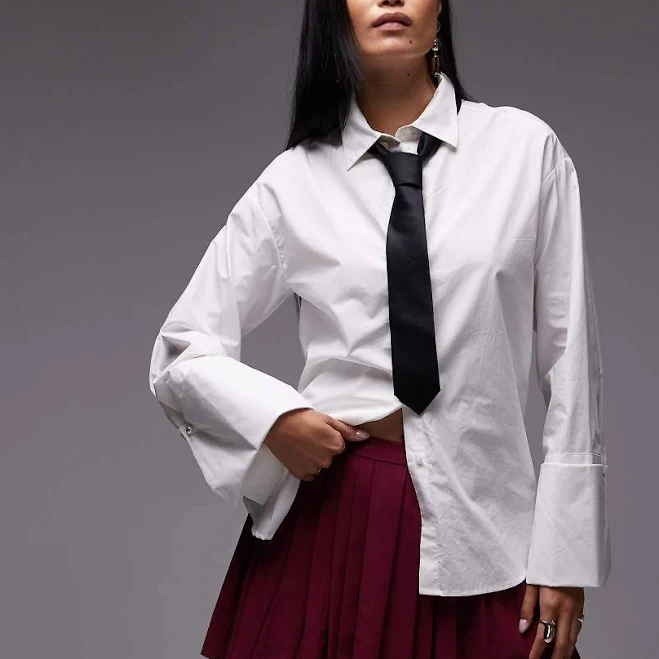 top Vero Moda Crisp Oversized Shirt with Extra Deep Cuffs ASOS $48.6