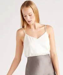 top Washable Stretch Silk V-Neck Cami Quince $70