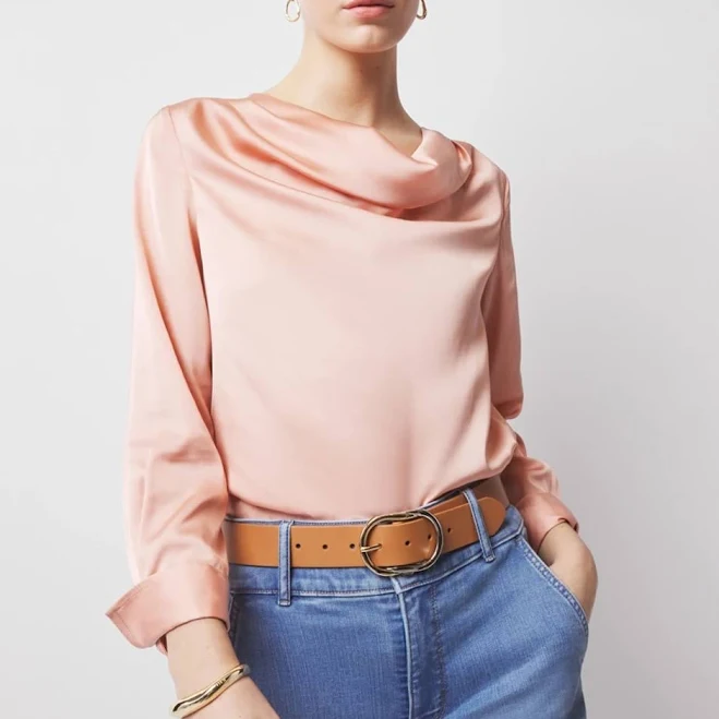 top White House Black Market Women's Satin Cowl Neck Blouse White House Black Market $62.99