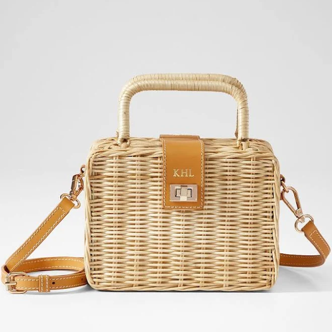 bag Wicker and Leather Crossbody Mark and Graham $97.49