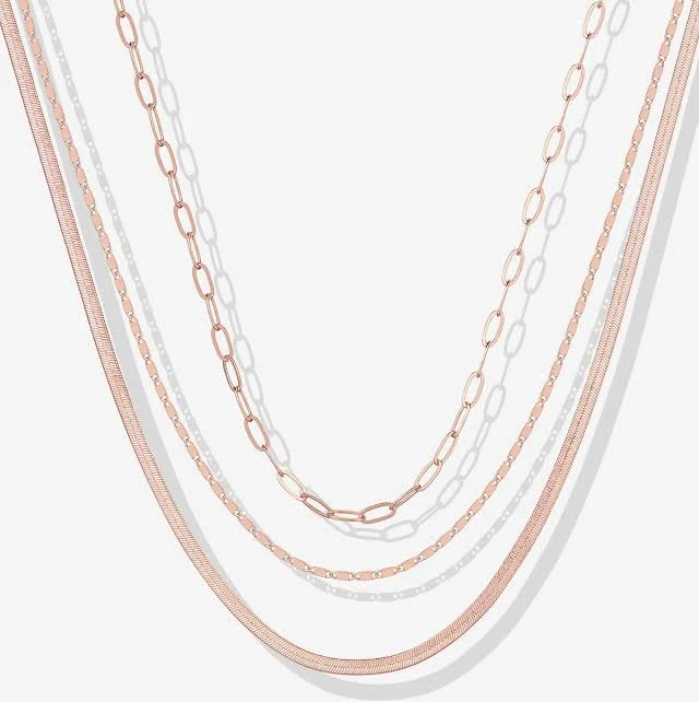 accessory Women Pavoi 14K Gold Plated Layered Triple Fashion Jewelry PAVOI $17.45