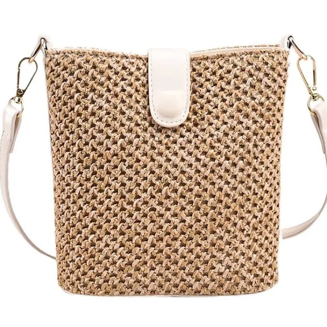bag Women Straw Crossbody Bag Beach Handmade Rattan Shoulder Bags Hand Woven Leather Straps Straw Clutch Purse Vacation eBay - nobu_1587 $48.49