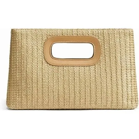 bag Women's Boho Straw Clutch Purse with Detachable Chain Walmart - NODSUUP Store $26.99
