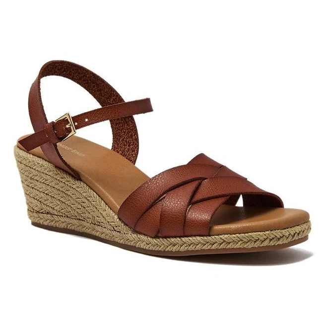 shoes Women's Espadrille Wedge Sandals - Lands' End - Brown - 8H Lands' End $65.97